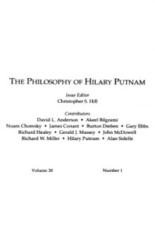 The philosophy of Hilary Putnam (Philosophical Topics)