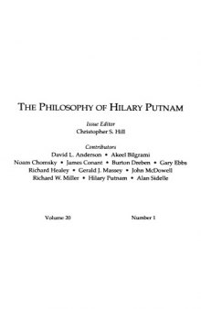 The Philosophy of Hilary Putnam (Philosophical Topics, Volume 20, Number 1, Spring 1992)