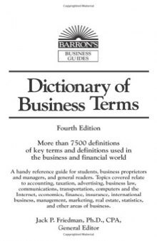 Dictionary of Business Terms (Barron's Business Guides)