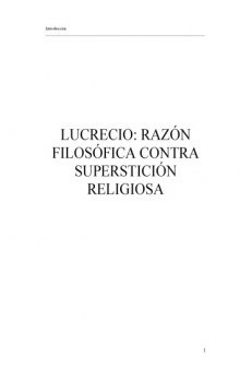 Lucrecio: razón filosófica contra superstición religiosa