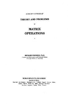 Schaum's Outline of Theory and Problems of Matrix Operations