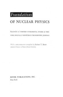 Foundations of Nuclear Physics