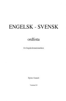 Engelsk-Svensk ordlista för högskolematematiken