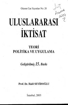 Uluslararası İktisat: Teori, Politika ve Uygulama