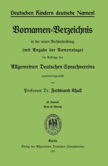 Deutsches Vornamenverzeichnis anno