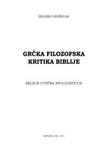 Grčka filozofska kritika Biblije