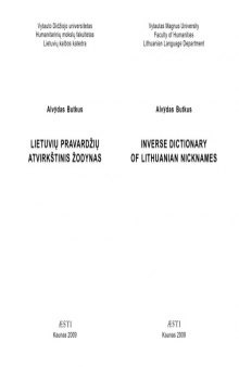 Lietuvių pravardžių atvirkštinis žodynas