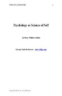 psychology as science of self