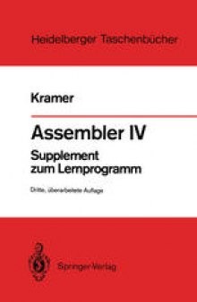 Assembler IV: Supplement zum Lernprogramm