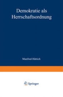 Demokratie als Herrschaftsordnung