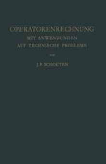 Operatorenrechnung: Mit Anwendungen auf Technische Probleme