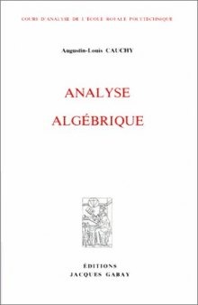 Analyse algébrique