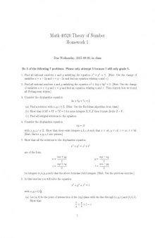 Theory Of Numbers: Undergraduate Number Theory: Problems and solutions [Lecture notes]