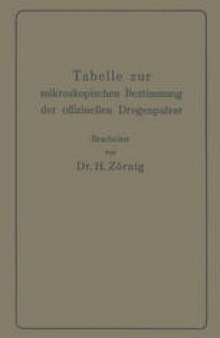 Tabelle zur mikroskopischen Bestimmung der offizinellen Drogenpulver