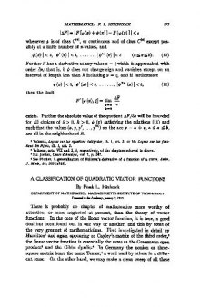 [Article] A Classification of Quadratic Vector Functions