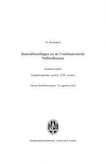 Basisuitbreidingen en de Combinatorische Nullstellensatz [B.A. thesis]