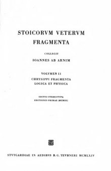 Stoicorum Veterum Fragmenta, Volumen II