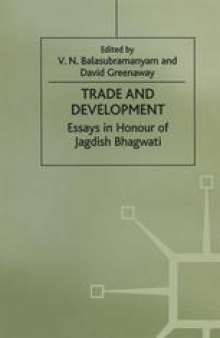 Trade and Development: Essays in Honour of Jagdish Bhagwati