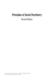 Principles of social psychiatry