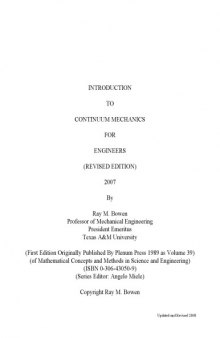 Introduction to Continuum Mechanics for Engineers (rev.)