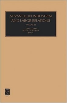 Advances in Industrial and Labor Relations Volume 11 (Advances in Industrial and Labor Relations) (Advances in Industrial and Labor Relations)