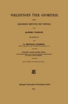 Vorlesungen über Geometrie unter Besonderer Benutzung der Vorträge