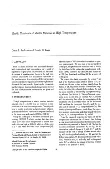 Elastic Constants of Mantle Minerals at High Temperature [short article]