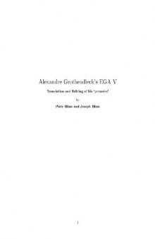 Alexandre Grothendieck's EGA V