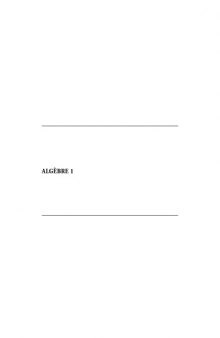 Algèbre 1 [Lecture notes]