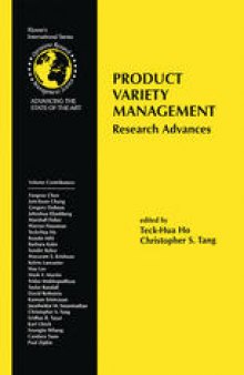 Product Variety Management: Research Advances