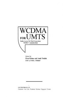 WCDMA for UMTS, 2nd Edition