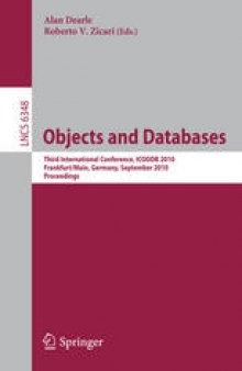 Objects and Databases: Third International Conference, ICOODB 2010, Frankfurt/Main, Germany, September 28-30, 2010. Proceedings