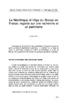 Archeology - Le Neolithique et l'Age du Bronze en France. Regards sur une recherche et un patrimoin