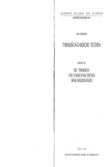 Thrakisch-dakische Studien. Erster Teil: Die thrakisch- und dakisch-baltischen Sprachbeziehungen.