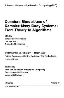 Quantum Simulations of Complex Many-Body Systems