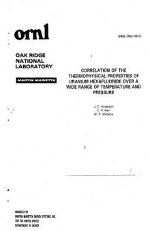 Correlation of Thermophysical Properties of Uranium Hexafluoride