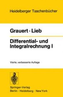Differential- und Integralrechnung I: Funktionen einer reellen Veränderlichen