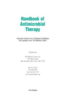 Handbook of antimicrobial therapy