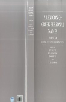 Lexicon of Greek Personal Names VB: Coastal Asia Minor: Caria to Cilicia