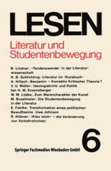 Literatur und Studentenbewegung: Eine Zwischenbilanz