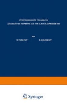 Zweiunddreissigste Versammlung Abgehalten zu Frankfurt a.M. vom 16. bis 20. September 1958