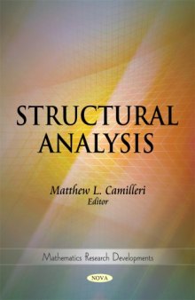 Structural Analysis (Mathematics Research Developments)  