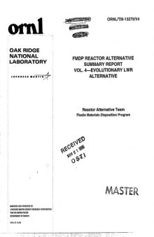 FMDP Reactor Alternative Vol 4 [Evolutionary LWR]