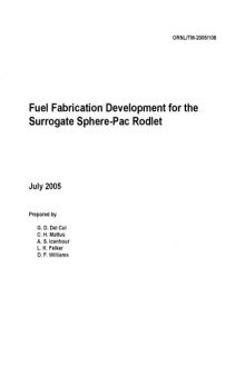 Fuel Fab Devel for the Surrogate Sphere-Pac Rodlet [nuclear fuel]