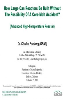 How Large can Reactors be Built Without Possib. of Core-Melt Accicent [pres. slides]