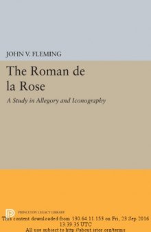 Roman de la Rose: A Study in Allegory and Iconography