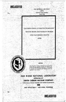 Reactor Design, Feasability - High Flux Research Reactor