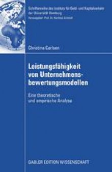 Leistungsfähigkeit von Unternehmensbewertungsmodellen: Eine theoretische und empirische Analyse