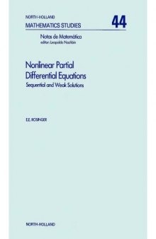 Nonlinear Partial Diff. Eqns - Sequential, Weak Solns
