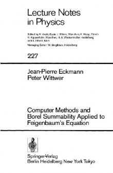 Computer methods and Borel summability applied to Feigenbaum's equation